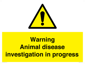 Warning Animal disease investigation in progress